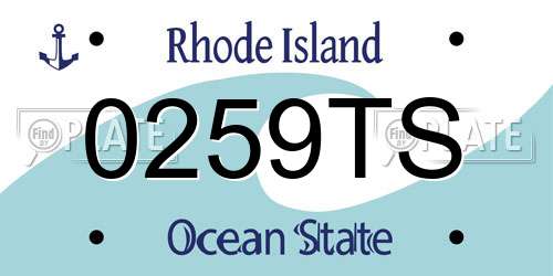 0259TS Rhode Island License Plate