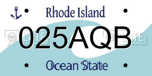 025AQB Rhode Island License Plate