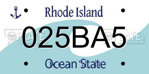 025BA5 Rhode Island License Plate