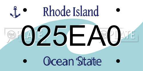 025EA0 Rhode Island License Plate