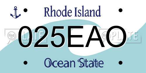 025EAO Rhode Island License Plate