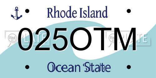 025OTM Rhode Island License Plate