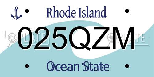 025QZM Rhode Island License Plate