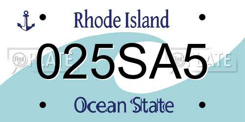 025SA5 Rhode Island License Plate