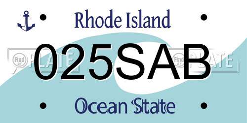 025SAB Rhode Island License Plate