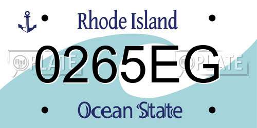 0265EG Rhode Island License Plate