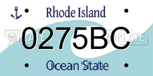 0275BC Rhode Island License Plate