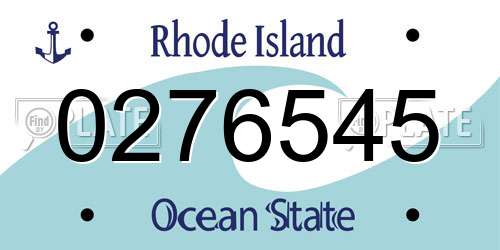 0276545 Rhode Island License Plate