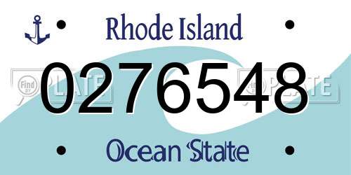 0276548 Rhode Island License Plate