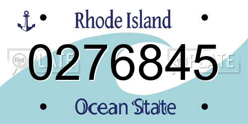 0276845 Rhode Island License Plate