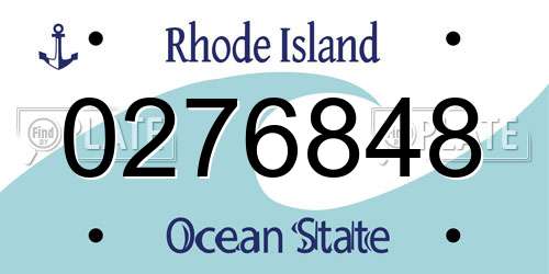 0276848 Rhode Island License Plate