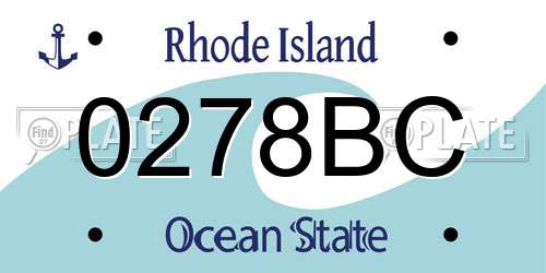 0278BC Rhode Island License Plate
