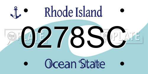 0278SC Rhode Island License Plate