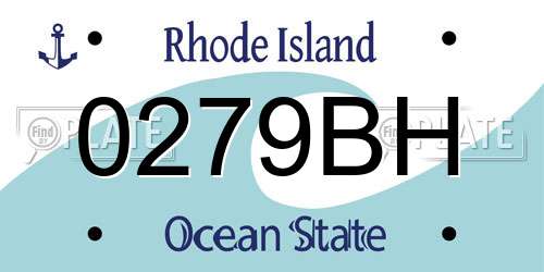0279BH Rhode Island License Plate