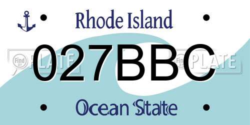 027BBC Rhode Island License Plate