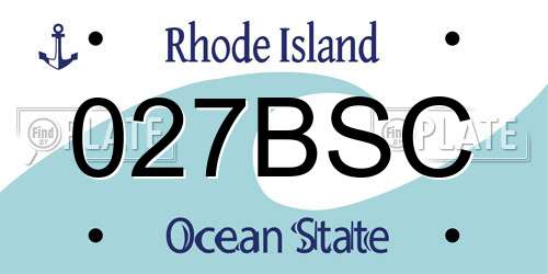 027BSC Rhode Island License Plate