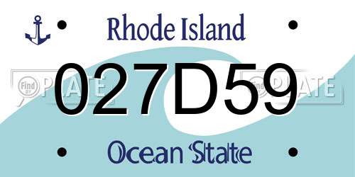 027D59 Rhode Island License Plate