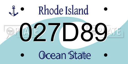 027D89 Rhode Island License Plate
