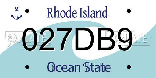027DB9 Rhode Island License Plate