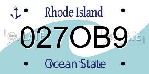 027OB9 Rhode Island License Plate
