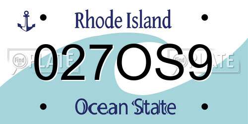 027OS9 Rhode Island License Plate