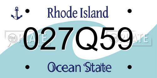 027Q59 Rhode Island License Plate