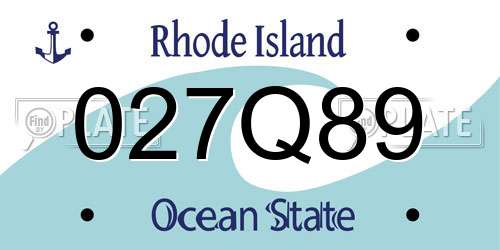 027Q89 Rhode Island License Plate