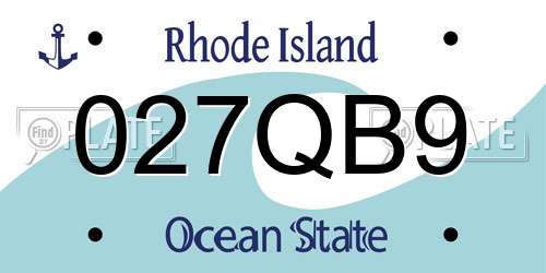 027QB9 Rhode Island License Plate