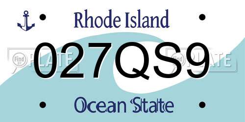 027QS9 Rhode Island License Plate