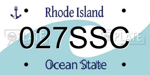 027SSC Rhode Island License Plate
