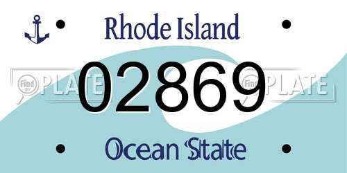 02869 Rhode Island License Plate