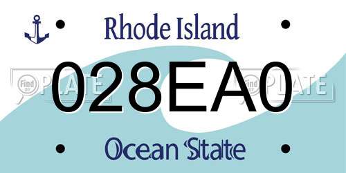 028EA0 Rhode Island License Plate