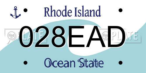 028EAD Rhode Island License Plate