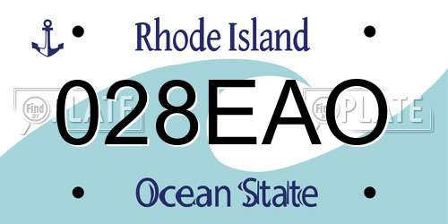 028EAO Rhode Island License Plate
