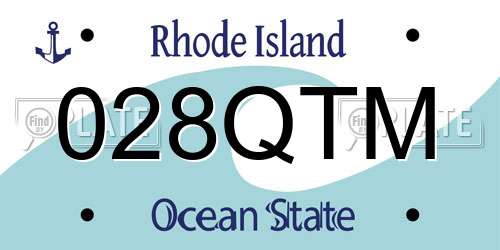 028QTM Rhode Island License Plate