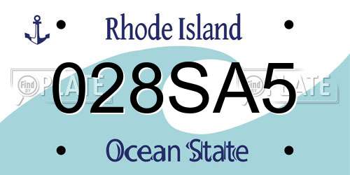 028SA5 Rhode Island License Plate