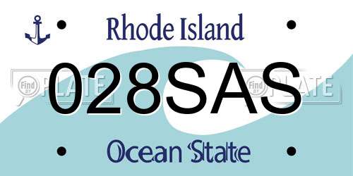 028SAS Rhode Island License Plate