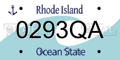 0293QA Rhode Island License Plate