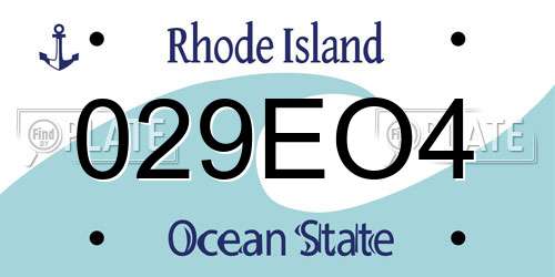 029EO4 Rhode Island License Plate