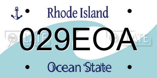 029EOA Rhode Island License Plate