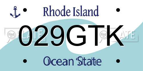 029GTK Rhode Island License Plate