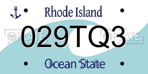 029TQ3 Rhode Island License Plate