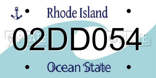 02DD054 Rhode Island License Plate