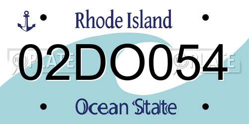 02DO054 Rhode Island License Plate