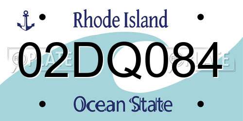 02DQ084 Rhode Island License Plate