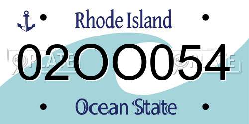 02OO054 Rhode Island License Plate
