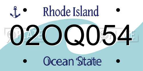 02OQ054 Rhode Island License Plate