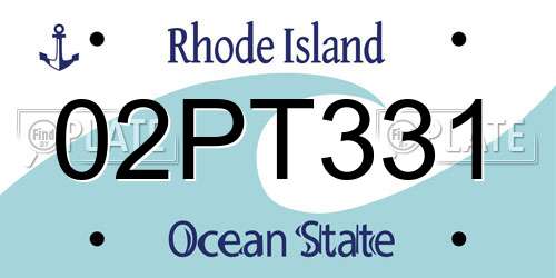 02PT331 Rhode Island License Plate