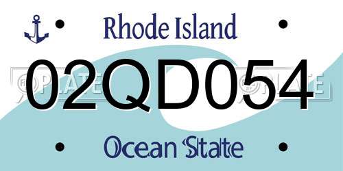 02QD054 Rhode Island License Plate