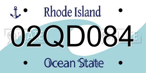 02QD084 Rhode Island License Plate